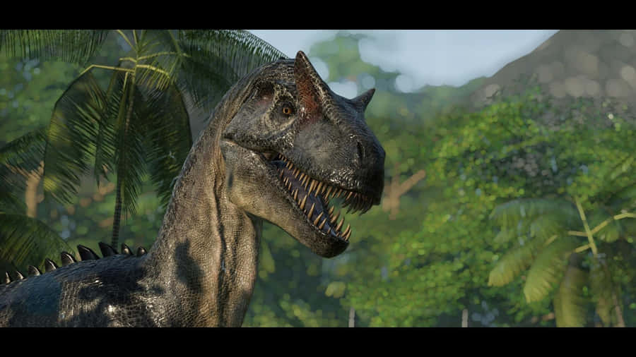 Allosaurus In Lush Forest Wallpaper
