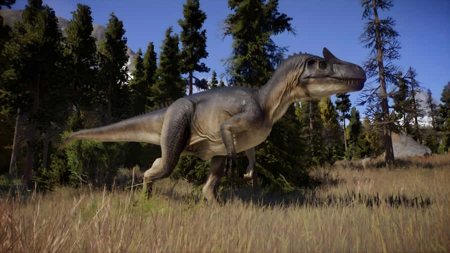 Allosaurus In Natural Habitat Wallpaper