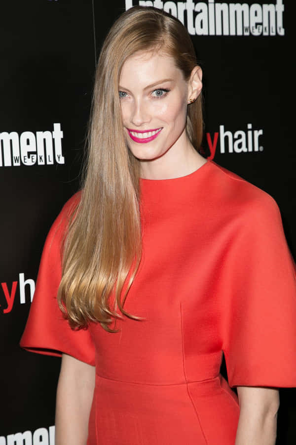 Alyssa Sutherland Red Dress Event Wallpaper