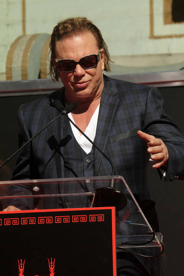 American Actor Mickey Rourke At Grauman's Chinese Theatre Wallpaper