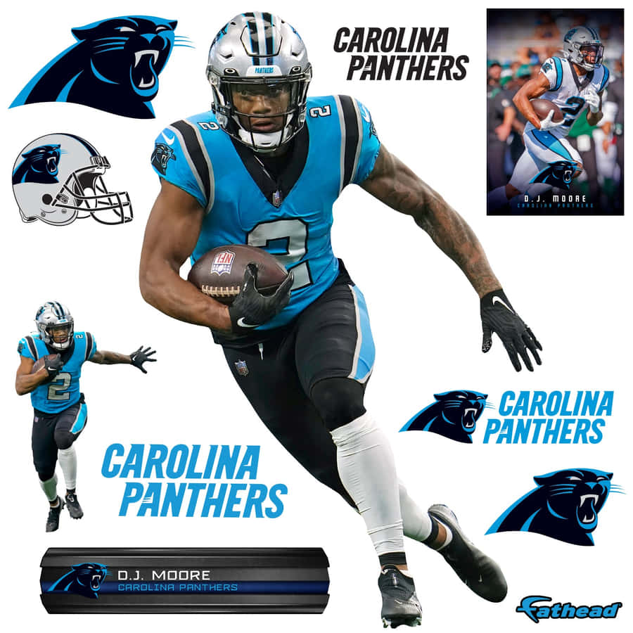 American Football Athlete Dj Moore Collage Wallpaper