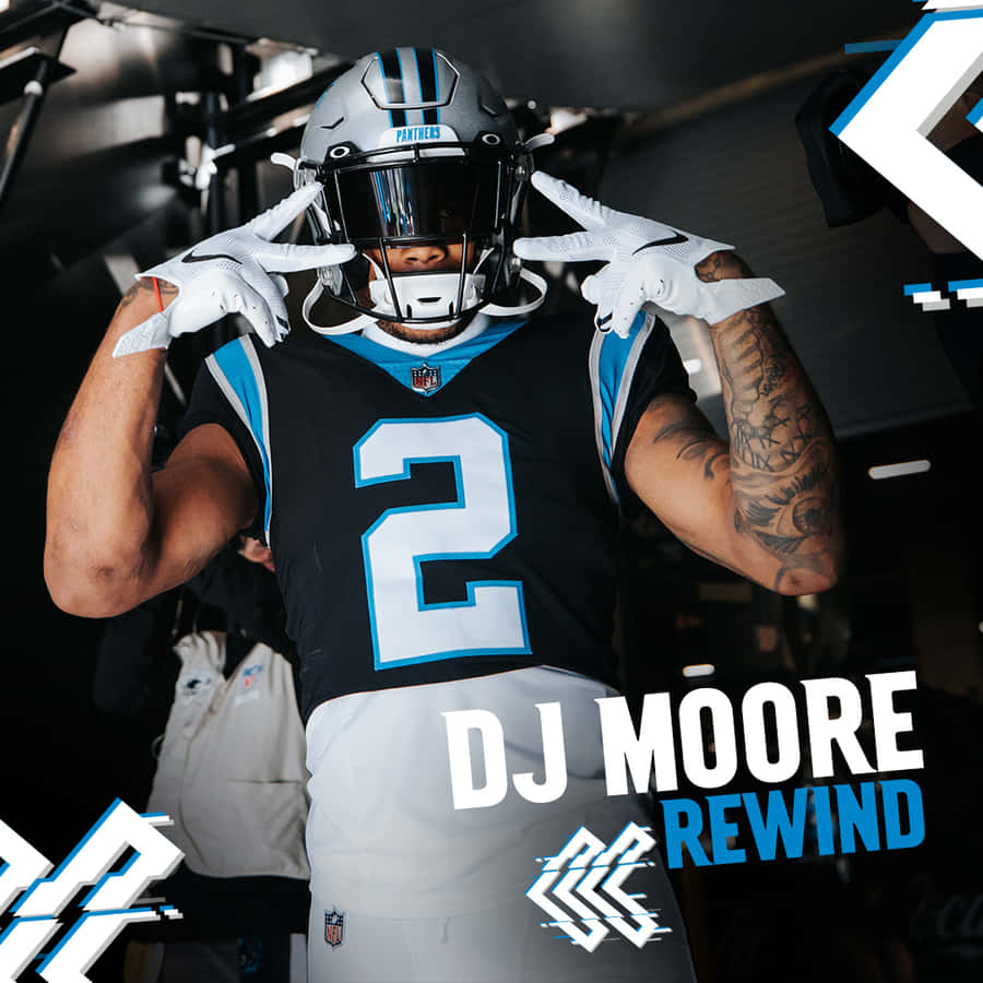 American Football Athlete Dj Moore Peace Sign Wallpaper