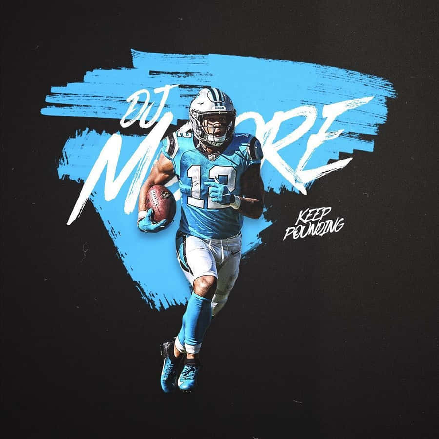 American Football Player Dj Moore Graphic Art Wallpaper
