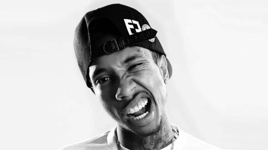 American Hip Hop Artist Tyga Raps In The Studio Wallpaper