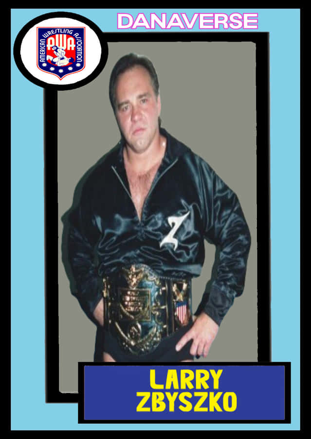 American Professional Wrestler Larry Zbyszko Blue Border Wallpaper