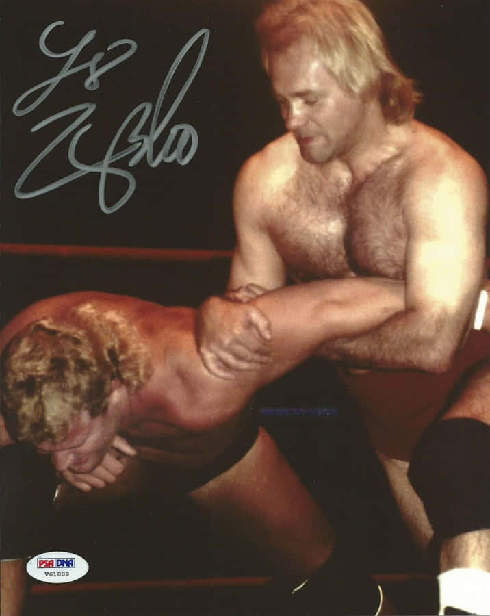 American Professional Wrestler Larry Zbyszko Signed Photograph Wallpaper