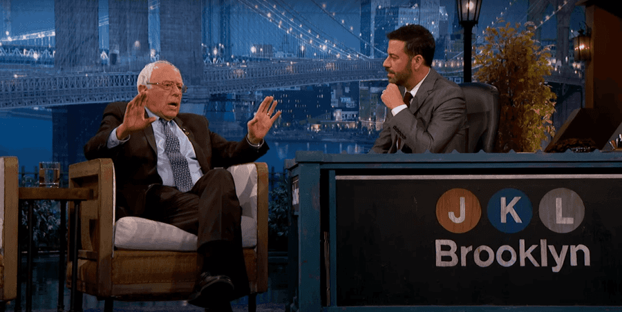 American Tv Host Jimmy Kimmel On Stage Wallpaper