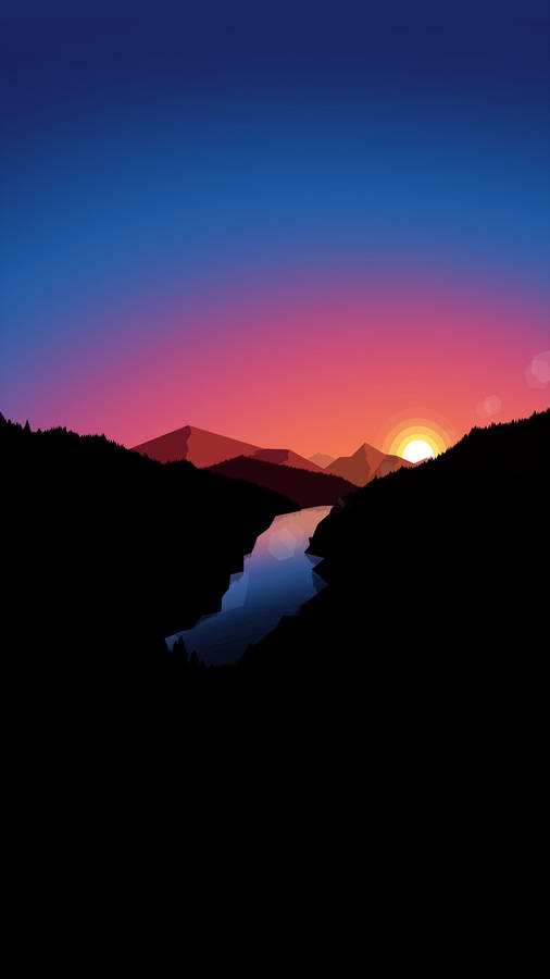 Amoled Android Sun Vector Art Wallpaper