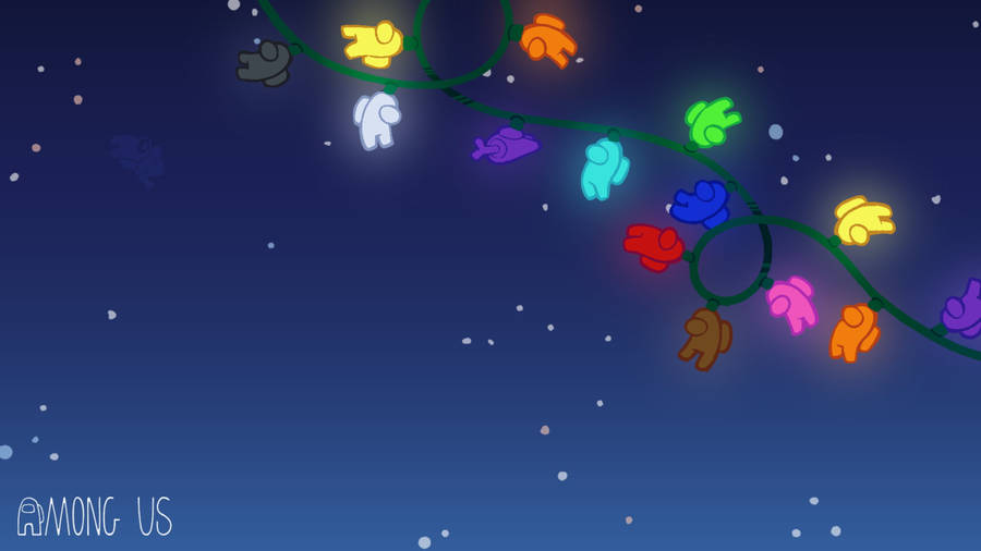 Among Us Holiday Lights Wallpaper