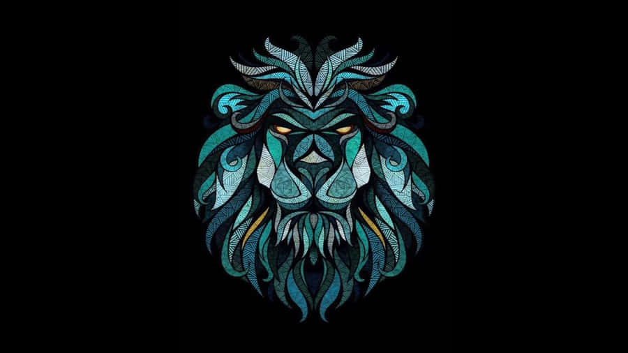 An Abstract Lion Silhouette Stands Out From A White Background Wallpaper