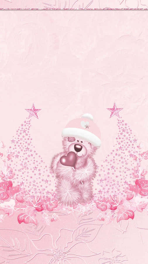 An Adorable Pink Christmas Decoration Wallpaper