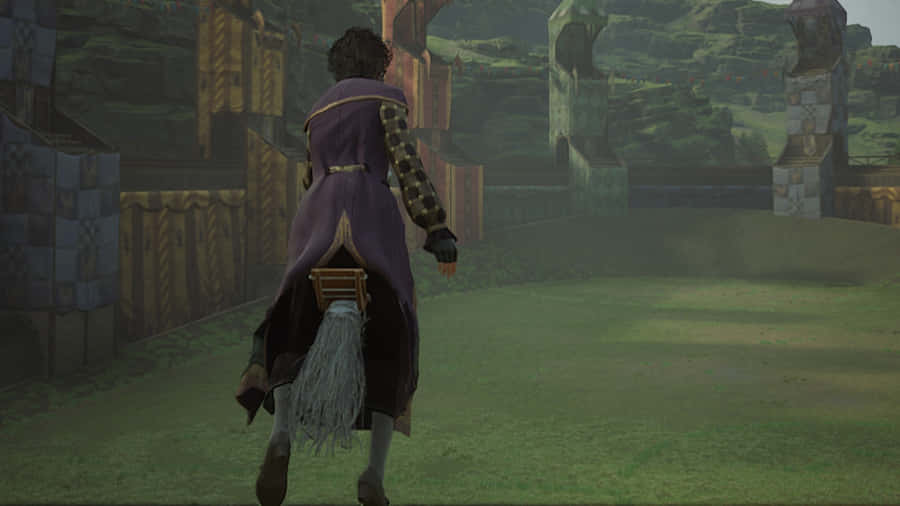 An Aerial View Of The Iconic Hogwarts Quidditch Pitch. Wallpaper