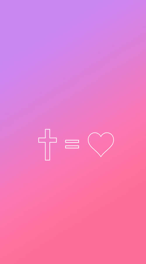 An Aesthetic Pink-hued Display Of Faith Wallpaper