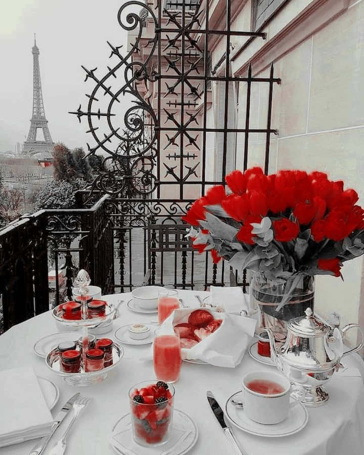 An Alluring Blend Of Red And White Wallpaper