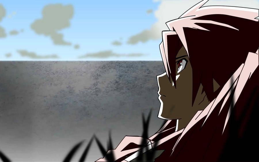 An Anime Girl Laying In The Grass Wallpaper