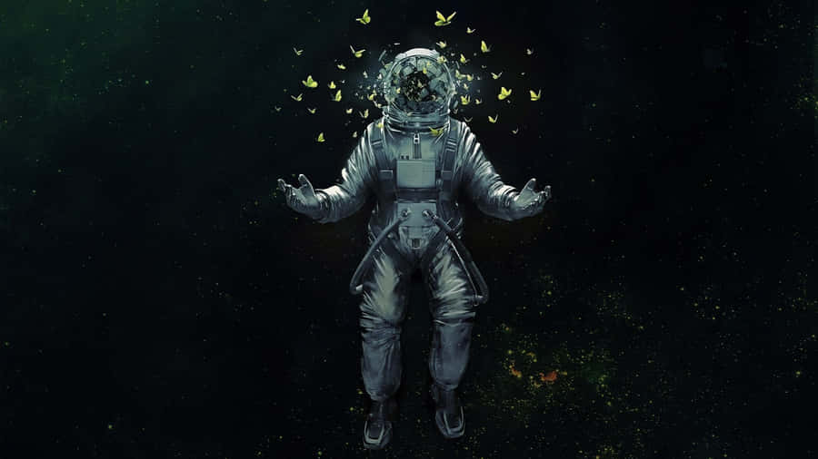 An Astronaut Admires The Beauty Of Space Wallpaper