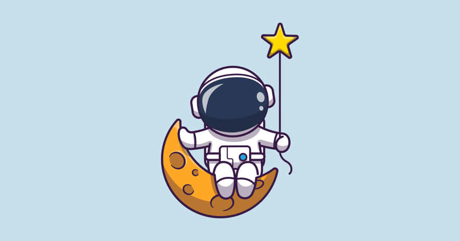 An Astronaut Journeying On The Lunar Surface Wallpaper