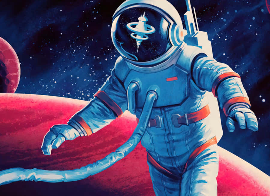 An Astronaut With A View Of Space Wallpaper