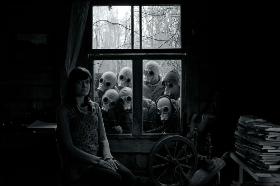 An Eerily Quiet, Abandoned Village Street At Dusk Wallpaper