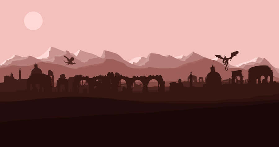 An Epic Minimalist Journey Through Middle-earth Wallpaper