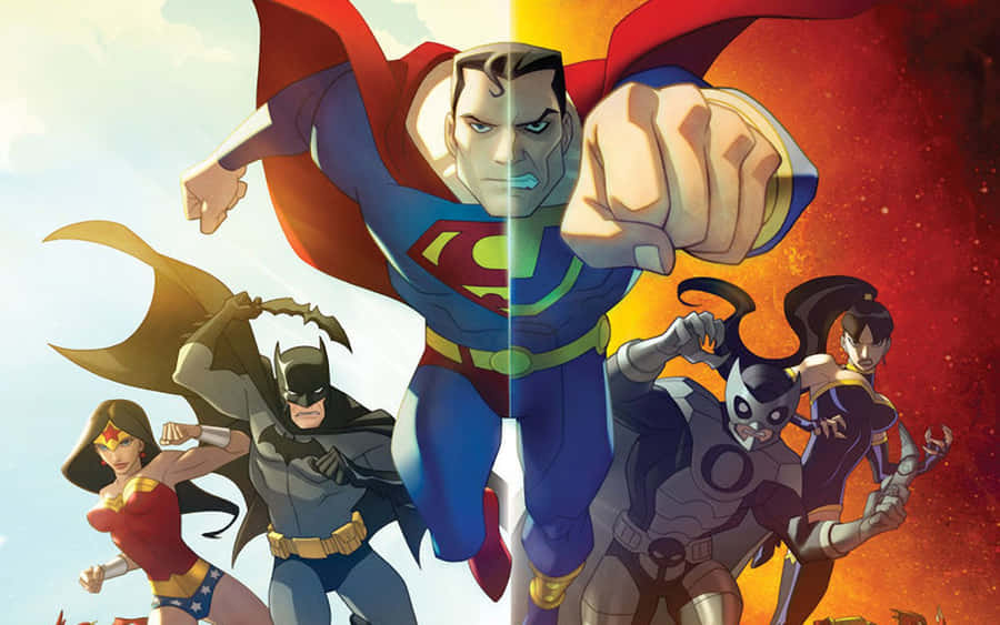 An Exciting Gathering Of Iconic Cartoon Heroes Wallpaper