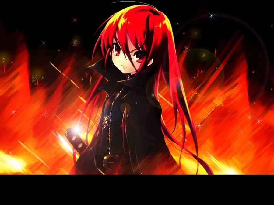 An Intense Red And Black Anime Artwork Takes Center Stage Wallpaper