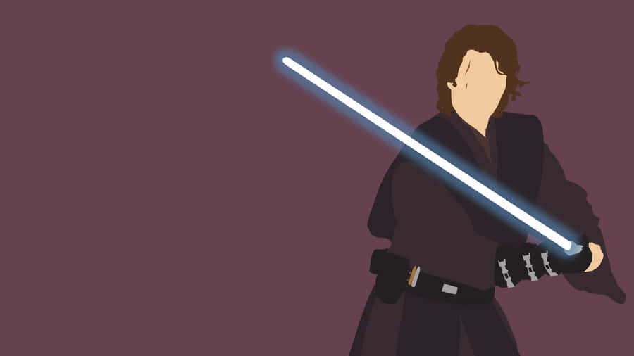 Anakin Skywalker Lightsaber Pose Wallpaper