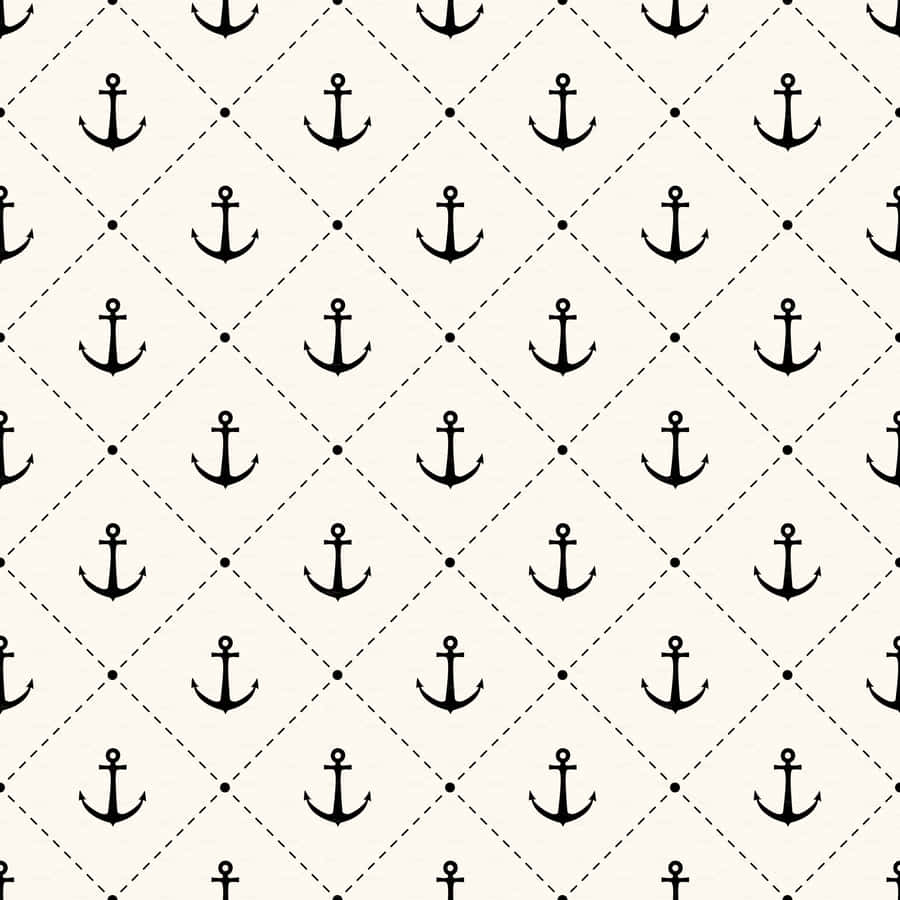 Anchors On A White Background Wallpaper