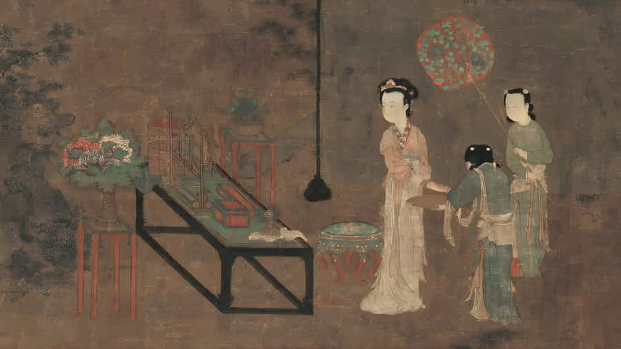 Ancient Chinese Court Ladies Wallpaper