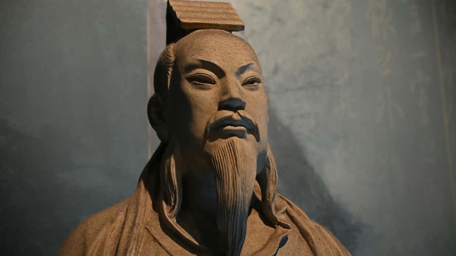 Ancient Chinese Philosopher Statue Wallpaper