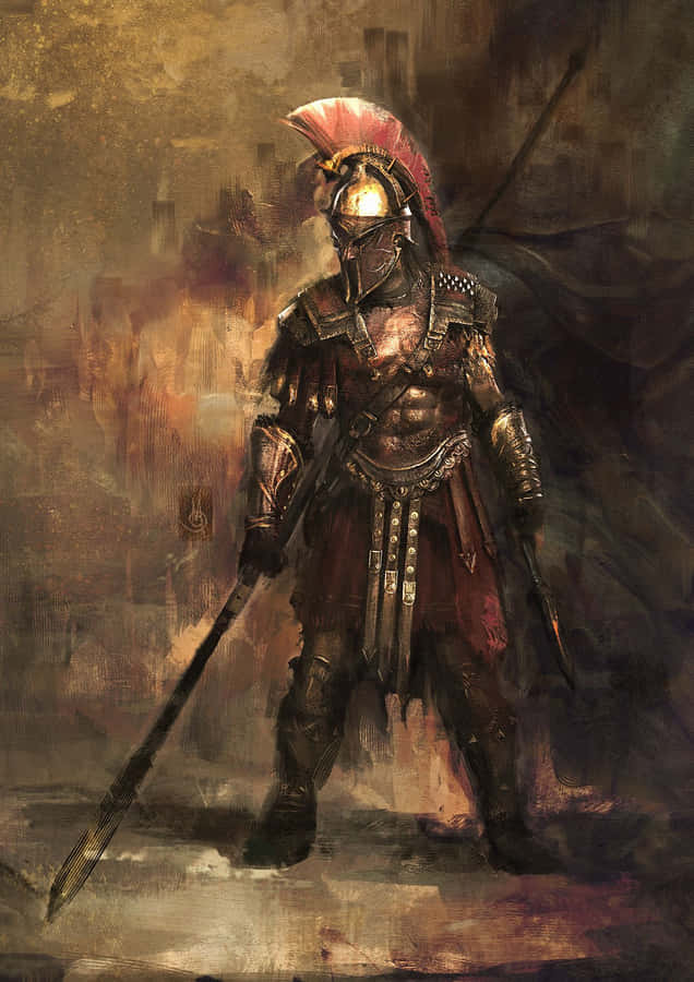 Ancient_ Warrior_in_ Armor Wallpaper