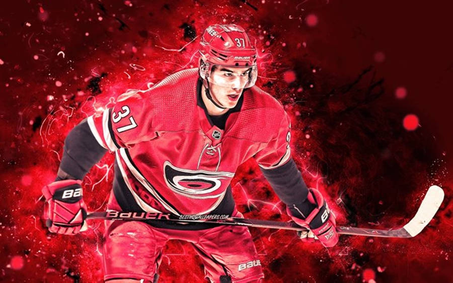 Andrei Svechnikov Red Hurricanes Poster Wallpaper