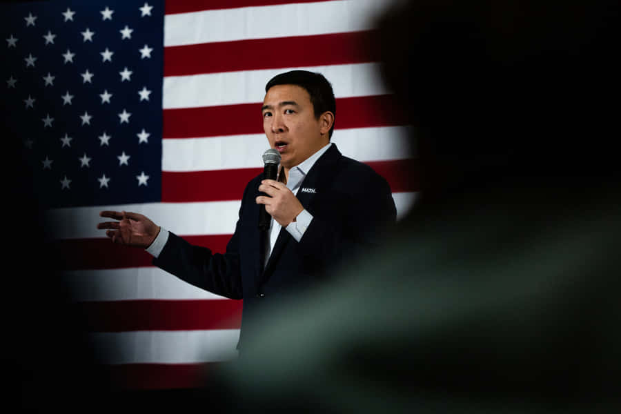 Andrew Yang Usa Flag Wallpaper