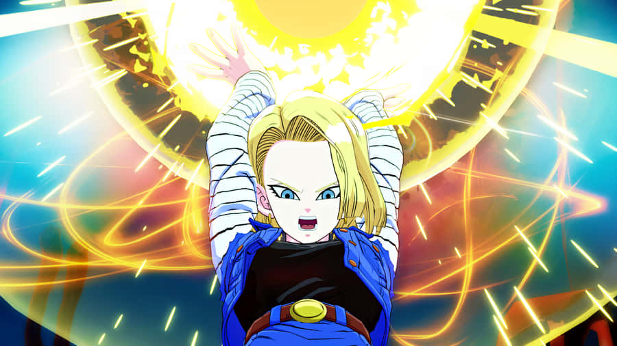 Android18 Power Display Dragon Ball Wallpaper