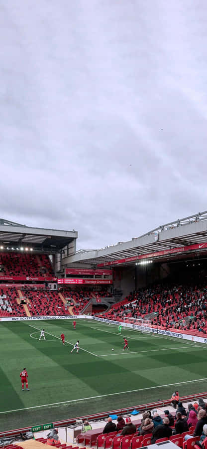 Anfield Stadium Match Day Experience Wallpaper