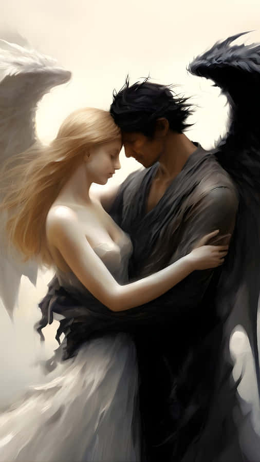 Angel And Demon Forbidden Love Wallpaper