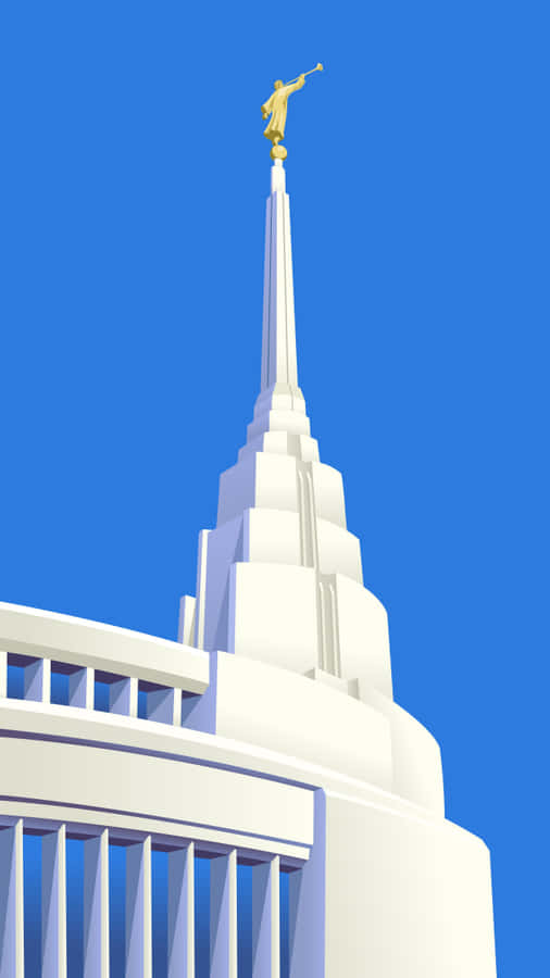 Angel Moroni Atop Mormon Temple Spire Wallpaper