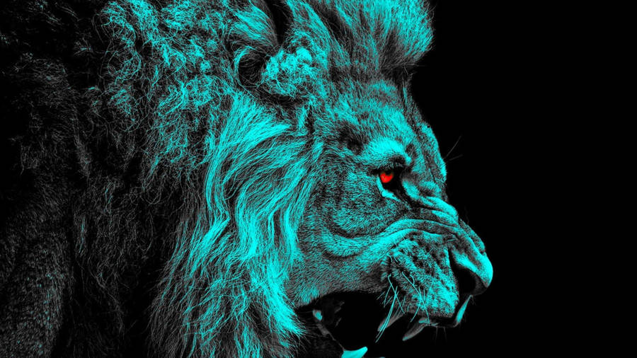 Angry Lion Red Eyes Wallpaper