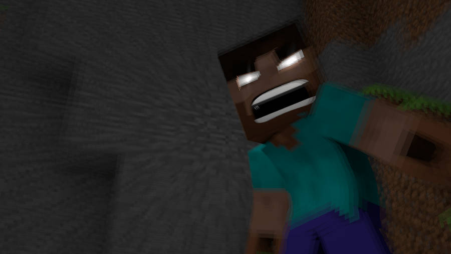 Angry Minecraft Herobrine Dark Hazy Wallpaper