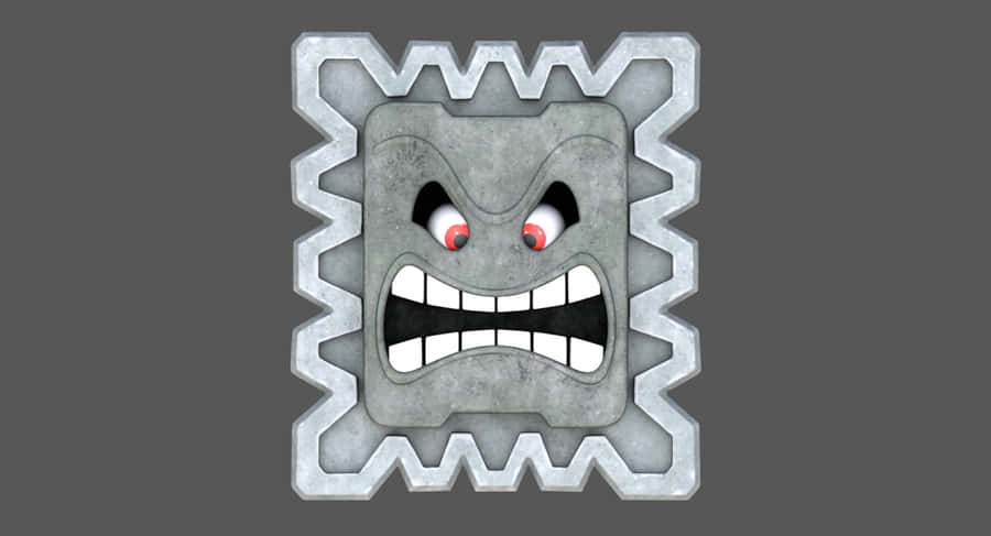 Angry Thwomp Character Wallpaper