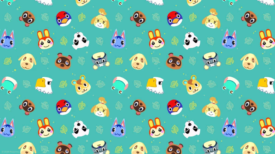Animal Crossing Characters Pattern Wallpaper