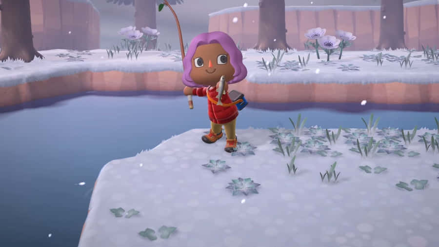 Animal Crossing Winter Fishing Wallpaper