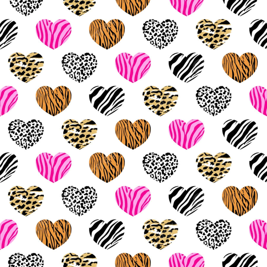 Animal_ Print_ Hearts_ Pattern Wallpaper
