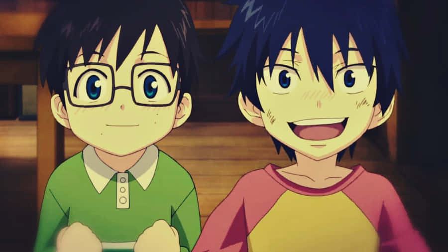 Animated Boys Smiling Friends Wallpaper