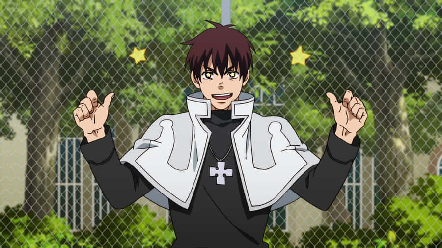 Animated Character Celebratory Pose Wallpaper