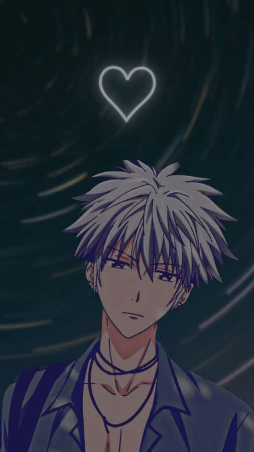 Animated Character Hatsuharu Sohma With Heart Wallpaper
