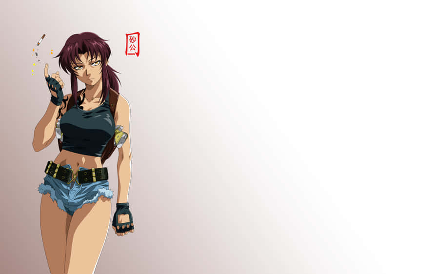 Animated Character Revy - Black Lagoon Action Scene Wallpaper