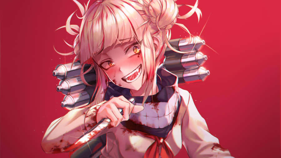 Animated Character With Bloody Knifeand Sinister Smile.jpg Wallpaper