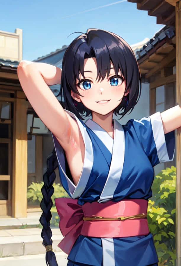 Animated Characterin Traditional Outfit Wallpaper