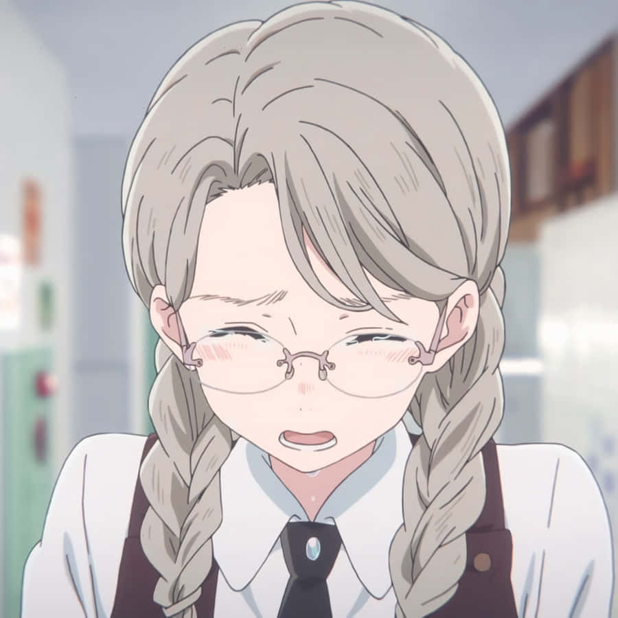 Animated Girl Crying Expression Wallpaper